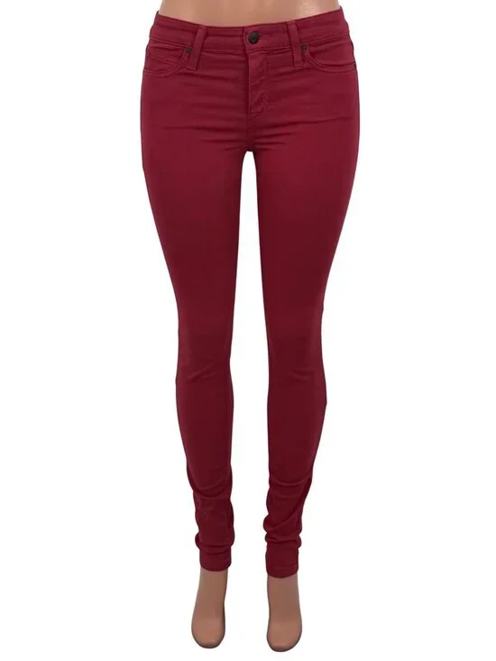VTG Joes Jeans Burgundy Mid-Rise Skinny Jeggings| Indie Sleaze Tumblr Soft Modal - Picture 2 of 16
